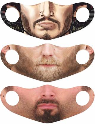 Think Design Face Mask Funny Horror Digital Printed Washable Face Mask For Men Teen Kids Pack Of 3 Beard Reusable Cloth Mask Price In India Buy Think Design Face Mask Funny Horror Digital Printed