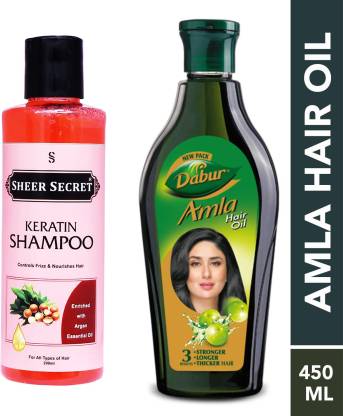 Sheer Secret Keratin Shampoo 200ml and Dabur Amla Hair Oil 450ml Price ...
