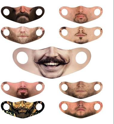 Think Design Face Mask Men Beared Or Moustache Face Digital Printed Look Washable Mask For Men Teen Kids Designer Man Face 09 Reusable Cloth Mask Price In India Buy Think Design Face Mask