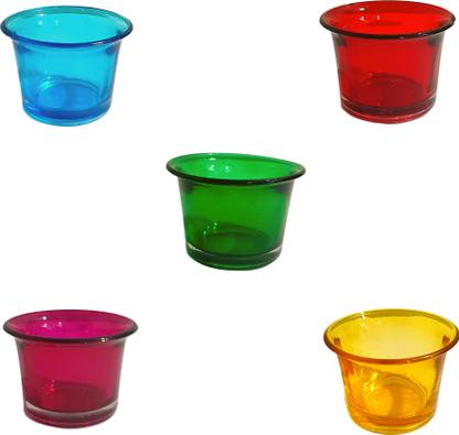 Bs Amor Wall Hanging Tea Light Candle Holder Transparent Multicolored Glass Wall Mount Designer Glass Cups For Home Decoration Pack Of 5 Glass Tealight Holder Price In India Buy Bs Amor