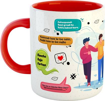 Ashvah 3 Idiots Movie Funny Quotes, Dialogues - Best Gift for Friends,  Sister, Brother, Movie Lovers, Mother, Father, Birthday, Anniversary - Red  Printed Ceramic Coffee Mug Price in India - Buy Ashvah