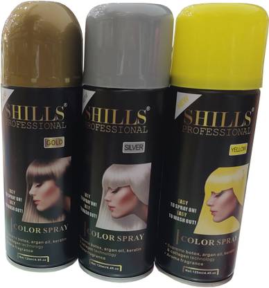 Shills Professional Temporary Hair Color Spray Silver Yellow Gold Price In India Buy Shills Professional Temporary Hair Color Spray Silver Yellow Gold Online In India Reviews Ratings Features Flipkart Com