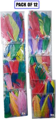 MAJESTIC BASKET Multicolor Dyed Feathers for Art and Craft ...