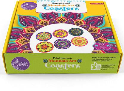 Asian Hobby Crafts Paint Your Own Mandala Art Coasters Diy Activity Box For Kids And Adults Paint 6 Mandala Coasters From This Kit Paint Your Own Mandala Art Coasters Diy