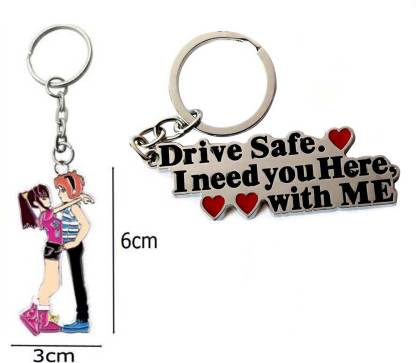ShopTop Drive Safe and Romantic Love Couple Valentine Gift Metal Key Chain Key Chain