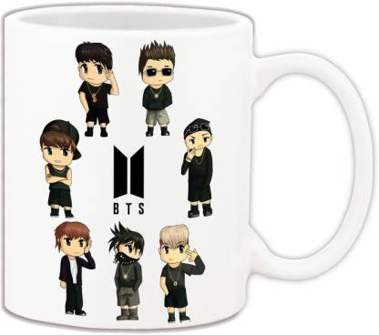 Mug Morning BTS Band Cartoon Circled Around BTS Logo - BTS Band Ceramic  Coffee Mug Price in India - Buy Mug Morning BTS Band Cartoon Circled Around  BTS Logo - BTS Band
