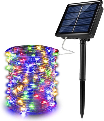 Wedding 40 LED 26 Ft String Lights Patio Solar Fairy Lights Warm White Garden - Waterproof with 8 Modes Lighting for Party Holiday,Christmas Decoration Solar Powered USB Charging 2 in 1 