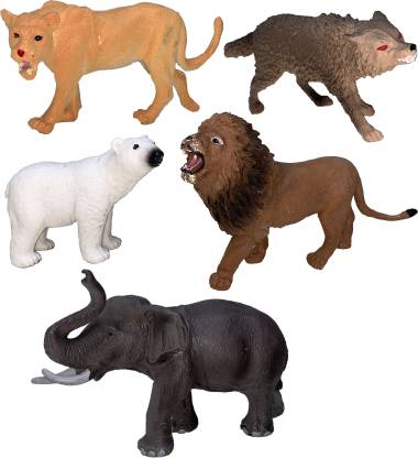 Toyify Set Of 5 Small Size Safari Animals Figures, Realistic Tiny Animals  Figurines, Made Of Vinyl