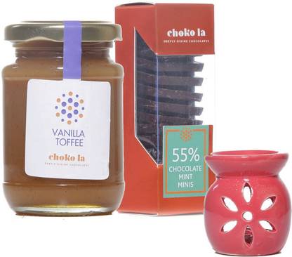 Choko La Vanilla Toffee Spread And Mint Mini Chocolate Tr With Scented Diffuser Diwali Special Combo Hamper Assorted Gift Box Price In India Buy Choko La Vanilla Toffee Spread And Mint Mini