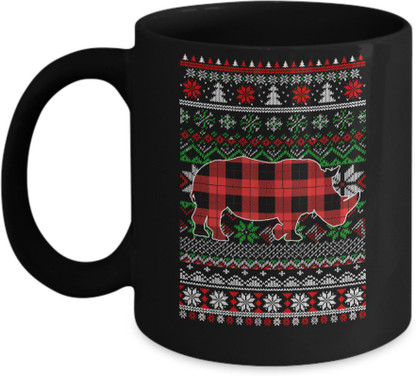 Sky Dot Rhino Red Plaid Ugly Christmas 