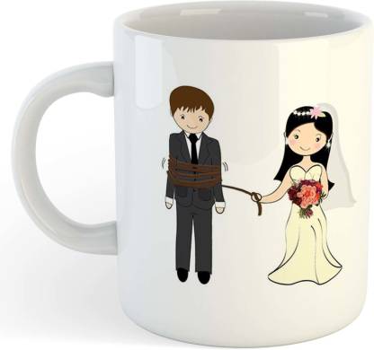BuyAmaze Funny Couples Bride Groom Wedding Design Ceramic Coffee Mug Price  in India - Buy BuyAmaze Funny Couples Bride Groom Wedding Design Ceramic  Coffee Mug online at 