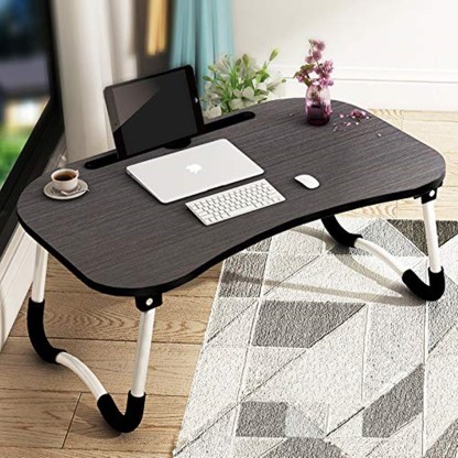 Walnut Portable Adjustable Laptop Desk Foldable Study Computer Bed Table Stand 
