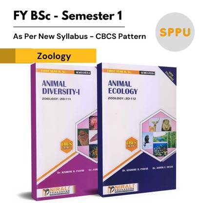 Set Of 2 Books B Sc Zoology Fy Semester 1 As Per Sppu S Cbcs Pattern Animal Diversity 1 Paper 1 Animal Ecology Paper 2 Buy Set Of 2