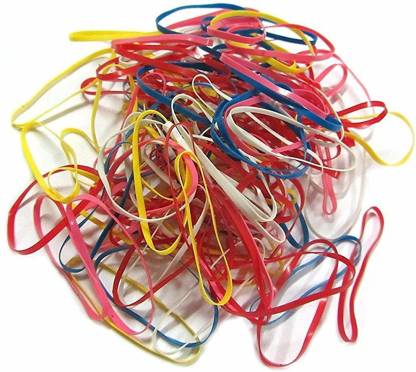 High Profile Rubber Band 150pcs Soft and Smooth Basic Everyday Wear Thin  Elastics Stretchy Hair Tie Ponytail holder , Med, for Women (Multicolor)  -Pack of 300 pcs Rubber Band Rubber Band Price