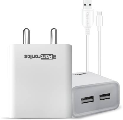 Best Dualport Mobile Charger 2.4 A with Detachable Cable – Portronics POR-1066