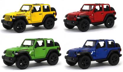 Miniature Mart Set Of 4 Small Size Made Of Plastic 2018 Jeep Wrangler Open  Top Rubicon