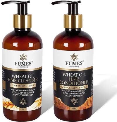 Fumes Wheat Protein Hair Shampoo and Conditioner Combo for Dry & Frizzy Hair  with 5 Ferment Oils to Control Hair Loss & Repair of Damaged & Color  Treated Hair - Price in