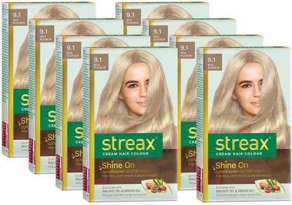 Streax Cream Hair Colour Golden Blonde, 60ml Pack of 8 , Rich Platinum -  Price in India, Buy Streax Cream Hair Colour Golden Blonde, 60ml Pack of 8  , Rich Platinum Online