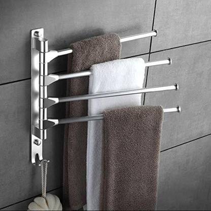 Plantex Aluminium 4 Arm Bathroom Swing Hanger Towel Rack Holder For Stand Accessories Silver In India Plantex Aluminium 4 Arm Bathroom Swing, Swing Arm Bath Towel Rack