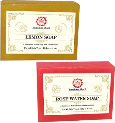 Kumkum Khadi Herbal Lemon and Rose Water Soap - Price in India, Buy ...