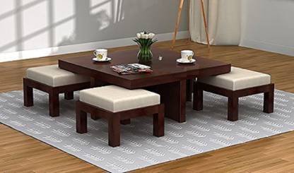 Balaji Furniture Sheesham Wood Center Coffee Table With 4 Stools Storage For Living Room Home Solid Wood Coffee Table Price In India Buy Balaji Furniture Sheesham Wood Center Coffee Table