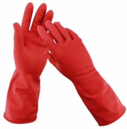 long red rubber gloves