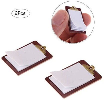 Dolls House Miniature Mini Alloy Clipboard with Real Paper Attached Accessories 