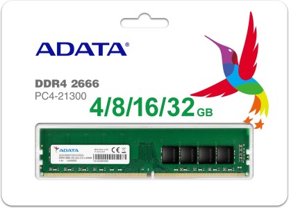AData 8GB DDR4 2666MHz PC4-21300 módulo de memoria de escritorio CL19 288 Pines 16 fichas 