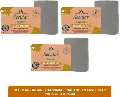 Secular handmade nalangu maavu soap with olive oils - facial hair removal  and tan removal soap(pack of 3) - Price in India, Buy Secular handmade  nalangu maavu soap with olive oils -