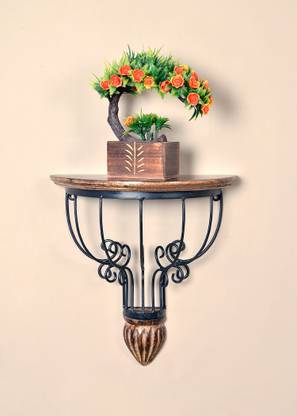 Wooden Decor Hub Half Round Shape Design Wall Shelf Iron In India Wooden Decor Hub Half Round Shape, Half Round Wall Shelf