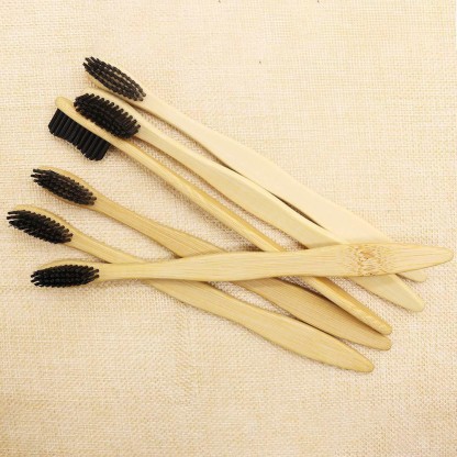 Natural 100% Biodegradable Handle Eco-Friendly/Vegan Bamboo Toothbrush Adults/Children Charcoal Activated Soft/Medium Bristles Zero Waste BPA Free Nylon 4 Pack 
