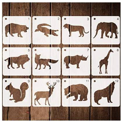 Coocamo 12 Pieces Animal Stencils Plastic Kids Drawing Stencil Reusable  Animal Template for DIY Crafts Painting Drawing - 12 Pieces Animal Stencils  Plastic Kids Drawing Stencil Reusable Animal Template for DIY Crafts