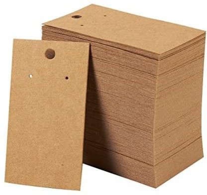 Brown 200 Set Earring Display Card with 200 Pcs Self-Seal Bags Earring Card Holder Blank Kraft Paper Tags for DIY Ear Studs and Earrings 