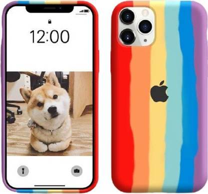 Khr Back Cover For Apple Iphone 12 Pro Max Rainbow Liquid Silicone Soft Back Cover For Iphone 12 Pro Max Rainbow Khr Flipkart Com