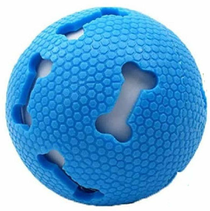 blue squeaky dog ball