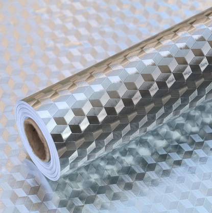 Kamaly Aluminium Paper Heat Resistant Washable Peel And Stick Self Adhesive Oil Proof Waterproof Kitchen Back Splash Wallpaper Foil For Walls Cabinets Drawers And Shelves Aluminium Foil Price In India Buy Kamaly
