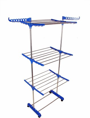Double Pole Cloth Drying Stand For Balcony/Clothes Dryer Stands/Laundry Racks 