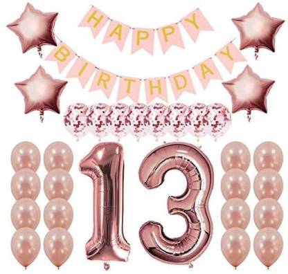Details about   Pink Glitz Age 13th Happy Birthday Party Supplies Balloons Decoration Foil Latex