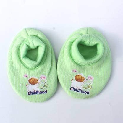 Childhood Baby Booties 01 Booties (Toe to Heel Length – 12 cm, Green)