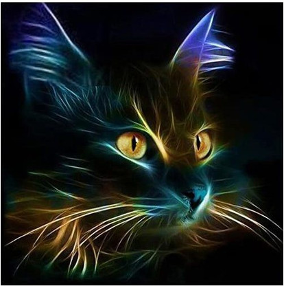 MXJSUA DIY 5D Diamond Painting Full Round Drill Kits Rhinestone Picture Art Craft for Home Wall Decor 12X12In Vampire And Black Cat 