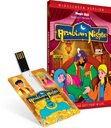 Inkmeo Movie Card - Arabian Nights - English - Aladdin & More Animated  Stories - 8GB USB Memory Stick - High Definition(HD) MP4 Video - Inkmeo :  