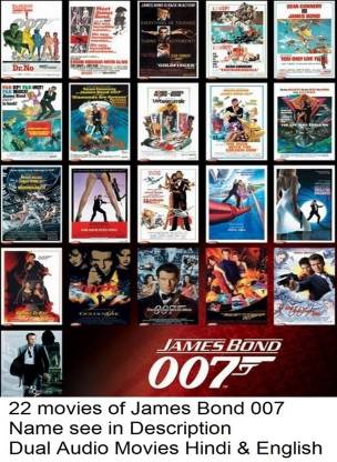 James Bond Series ( 22 Movies Pack name see in Description ) in Hindi & English HD Print it's burn data DVD play only in computer or laptop not in DVD or CD player it's not original without poster