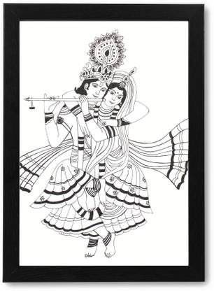 pix Drawing Radha Krishna Black And White Images inr