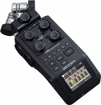 Zoom H6 Six-Track Portable Recorder with Interchangeable Microphone System with Deluxe Accessory Bundle 