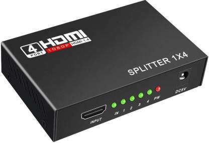 microware 1x4 3D 4Kx2K HDMI Splitter 1080P HD Hub Smart Splitter Box HDMI Splitter 1 in 4 Out 3D Active Amplifier Switcher for HDTV PC Projector Sky Box PS3 PS4 Xbox STB Media Streaming Device