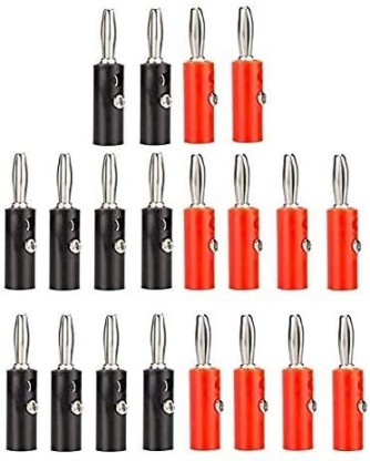 5 Colours 10 Pairs 4mm Banana Plug Kit with Jack Socket for 8 to 20 AWG Wire Audio Speaker Panel Mounting
