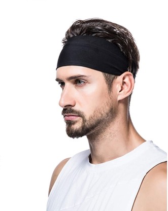 Workout Headbands for Women 2 Pack Sports Sweatbands for Head Moisture Wicking Gym Headbands Running Stretch hairbands for Women Men Workout Athletic Elastic Headbands Non-Slip 