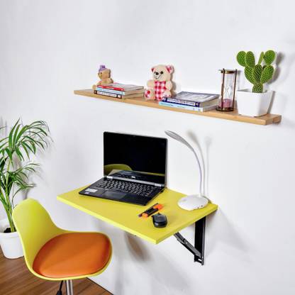 Qara Folding Wall Mounted Study Table Office Stand Laptop Foldable Work For Home Yellow 60 Cm X 40cm 100 Made In India Solid Wood - Collapsible Table Wall Mounted Qara Folding Wall Mounted Study Table Office Stand Laptop Foldable Work For Home Yellow 60 Cm X 40cm 100 Made In India Solid Wood - Collapsible Table Wall Mounted