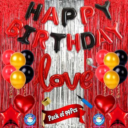 Shopperskart presents Happy Birthday Love Combo/Kit Pack For Party  Decorations surprise For your love (Pack Of 99) Red Black Price in India -  Buy Shopperskart presents Happy Birthday Love Combo/Kit Pack For