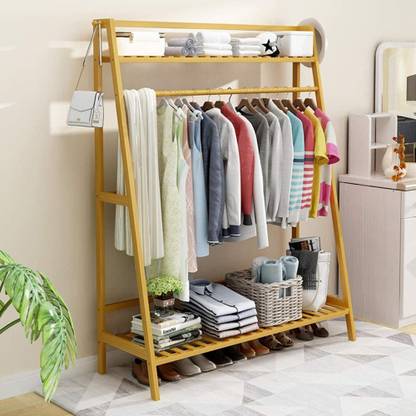 Naayaab Craft Bamboo Clothing Garment Rack Coat Clothes Hanging Heavy Duty With Top Shelf And Shoe Storage Umbrella Stand In India Naayaab Craft Bamboo Clothing Garment, Garment Rack With Top Shelf